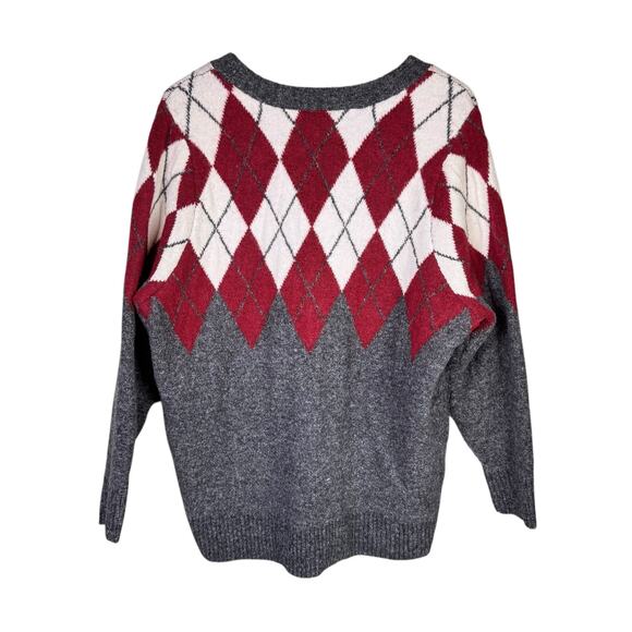 Torrid Red and Gray Argyle Sweater EUC - Picture 12 of 15